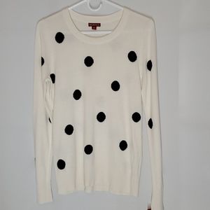 NWT Merona Lightweight B&W Polka Dot Sweater S